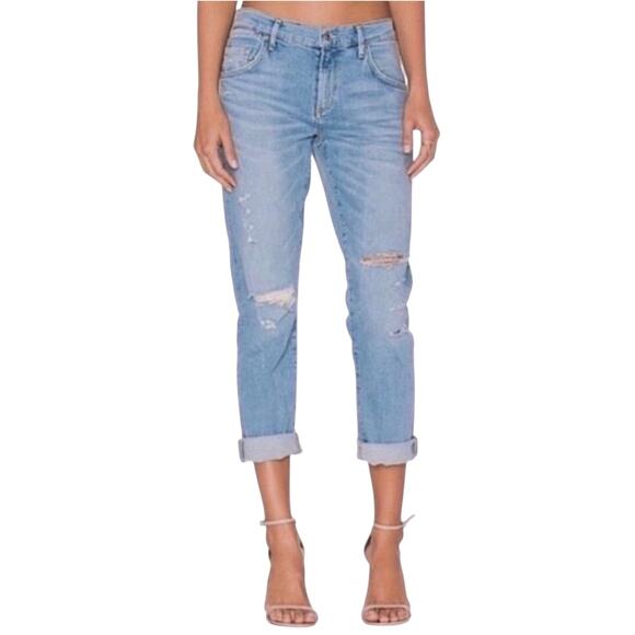 Agolde Blue Distressed Jeans | Size 28 - Picture 6 of 7